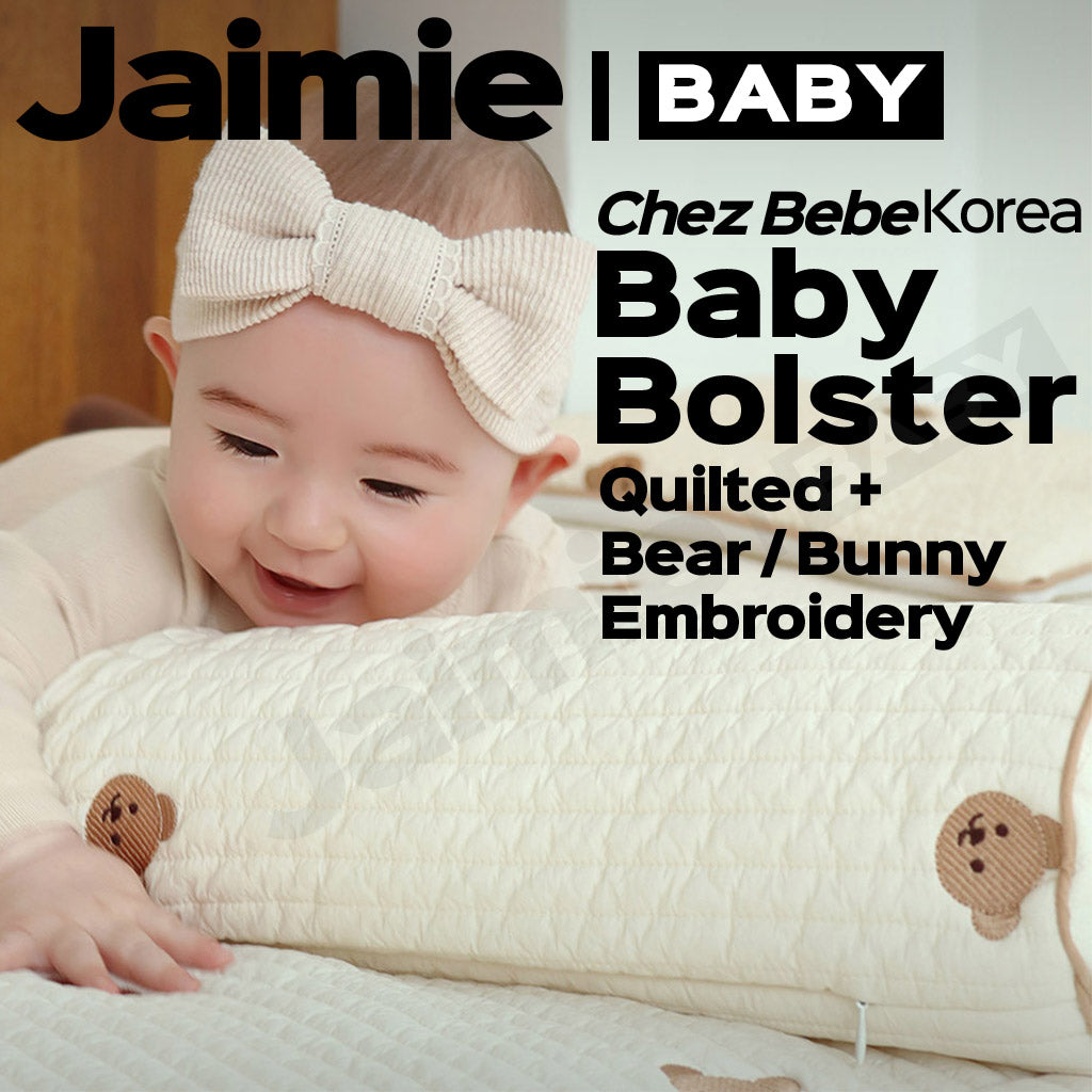 Chez Bebe 쉐베베 Baby bolster with bolster case embroidery high quality quilted cotton