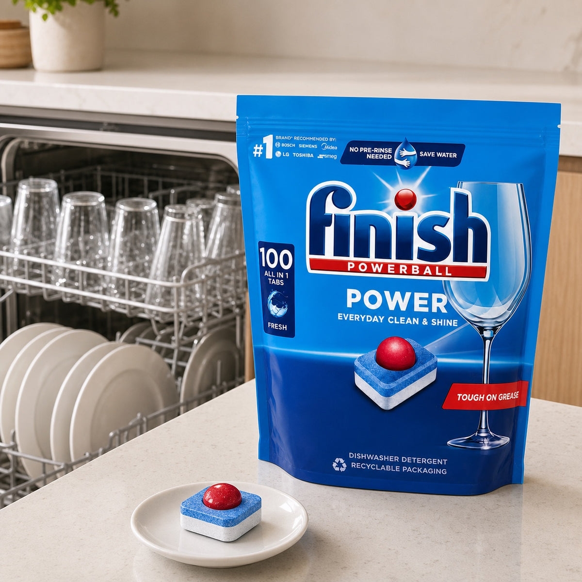 Finish Powerball All-in-1 Max – 100 Dishwasher Tablets