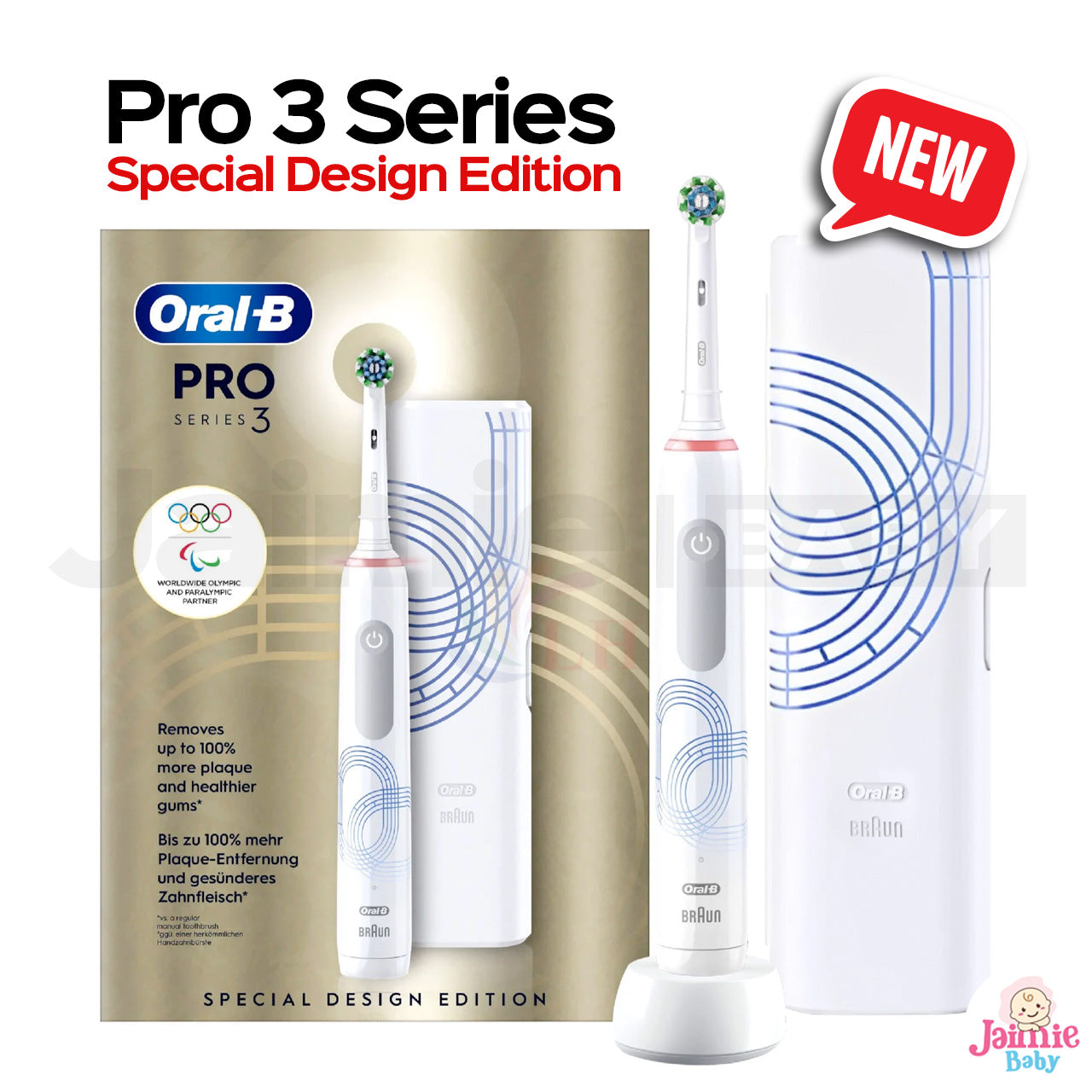 Oral-B Pro 3000 rechargeable electric toothbrush Olympic Limited Edition with travel case