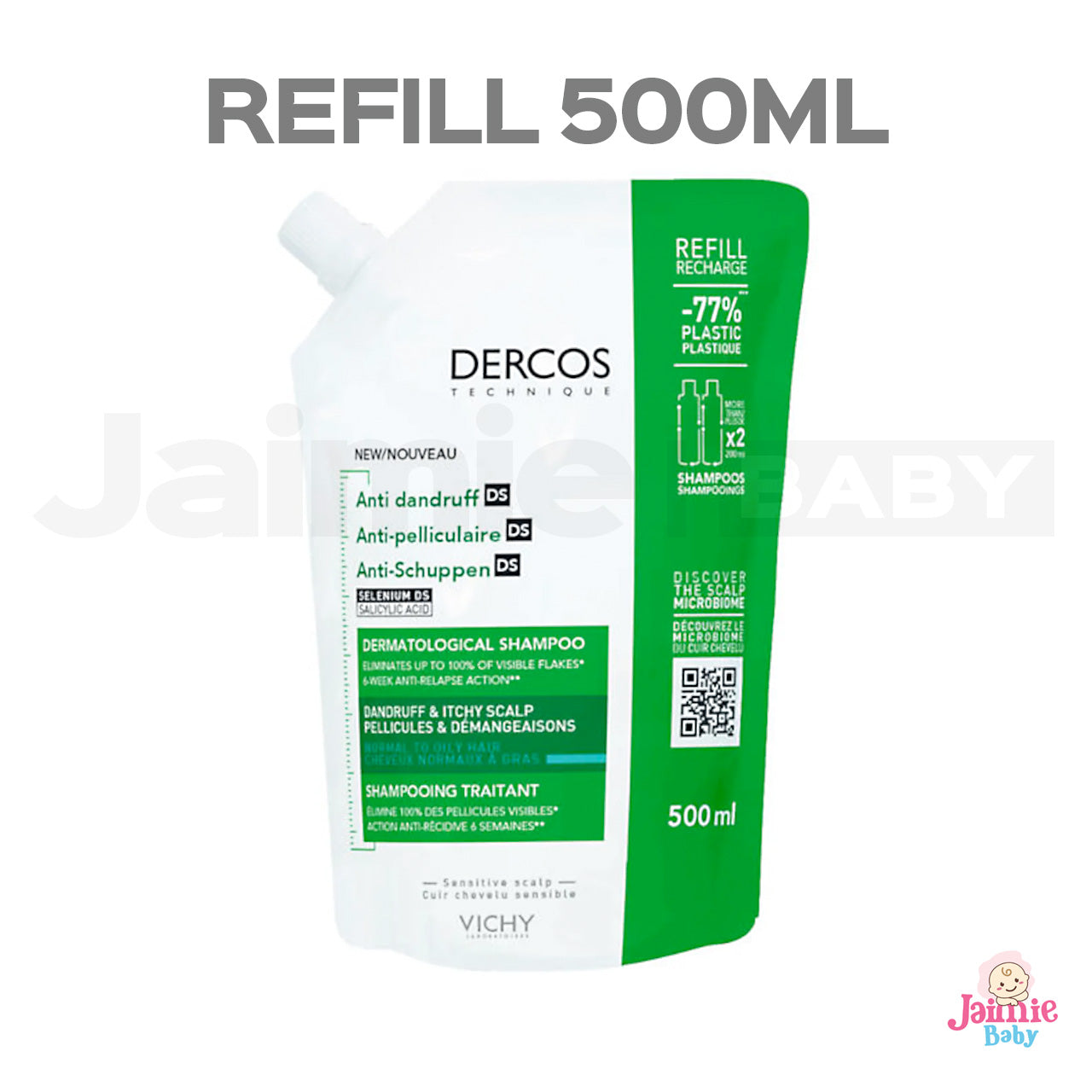 Vichy Dercos Anti-Dandruff DS Shampoo for Normal to Oily Hair 390ml