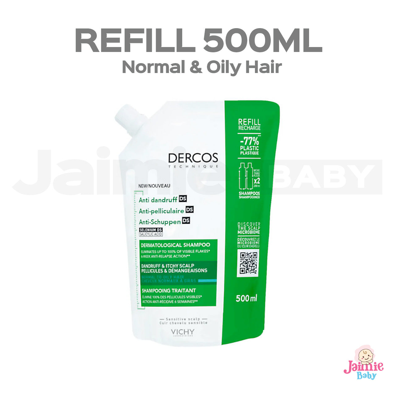 Vichy Dercos Anti-Dandruff DS Shampoo for Normal to Oily Hair 390ml