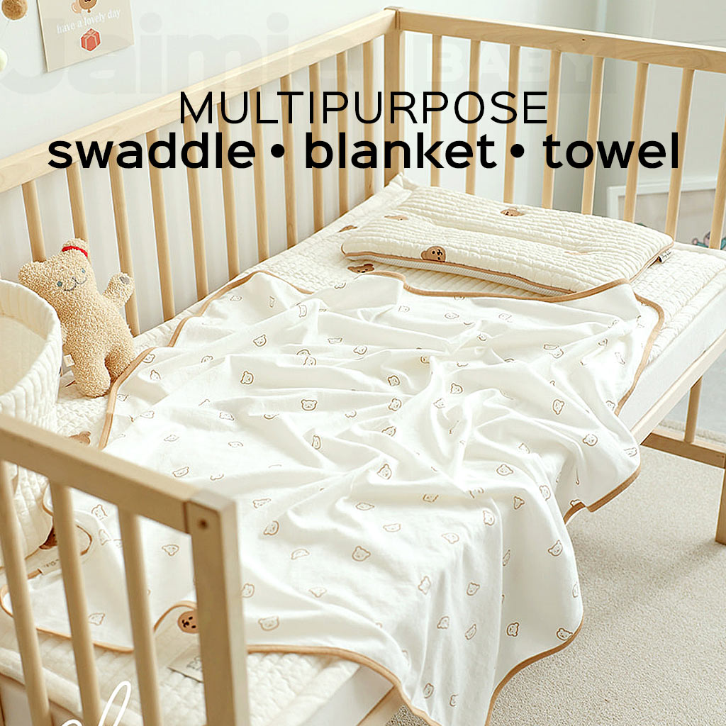 Chez BeBe 쉐베베 Soft Cotton Baby Swaddle Blanket Multi Purpose