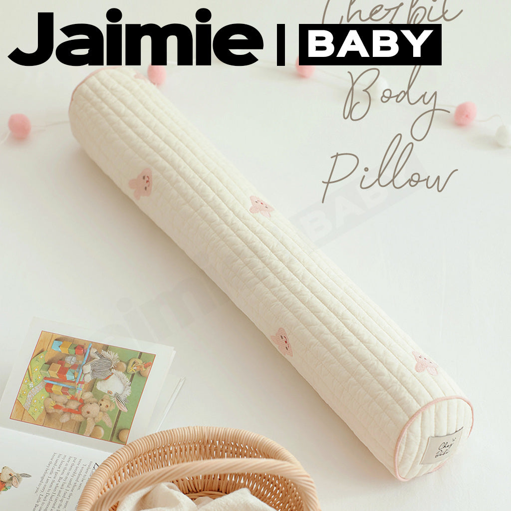 Chez Bebe 쉐베베 Baby bolster with bolster case embroidery high quality quilted cotton