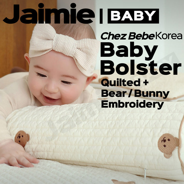 Chez Bebe 쉐베베 Baby bolster with bolster case embroidery high quality quilted cotton